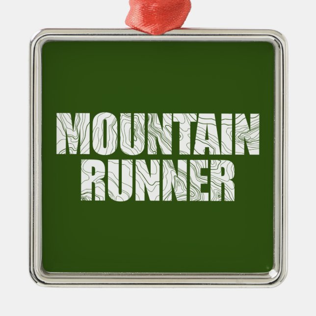 Mountain Runner Metal Tree Decoration (Front)