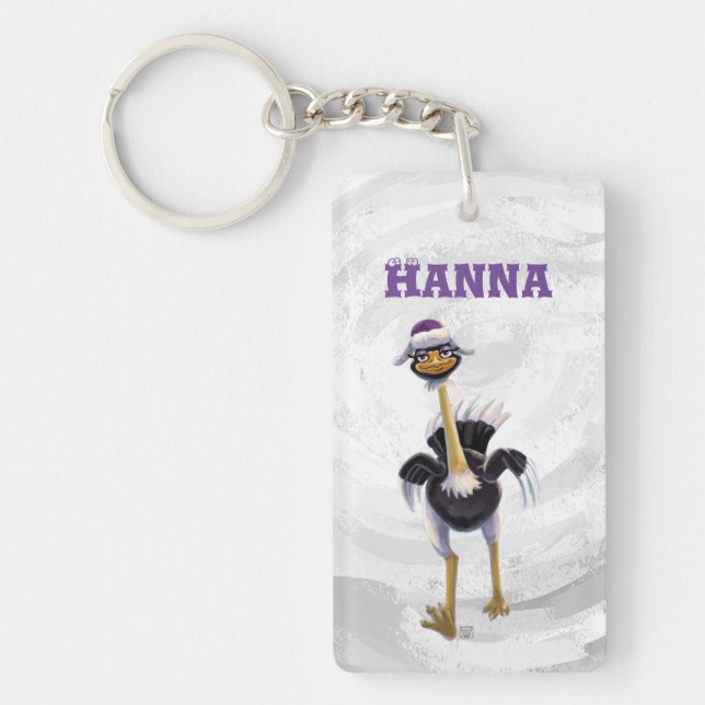 Mountain Running Ostrich Key Ring (Front)