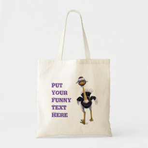 Mountain Running Ostrich Tote Bag