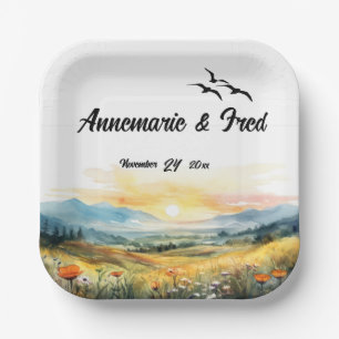 Mountain Rustic Outdoor Paper Plate