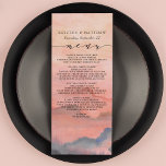 Mountain Rustic Sunset Watercolor Wedding Menu<br><div class="desc">When it comes to wedding stationery,  woodland styles kick off the theme for a magical evening or an entire wedding weekend in the mountains Set the tone of your rustic wedding with this mountain-inspired design featuring a watercolor mountain scene background with pine trees.</div>