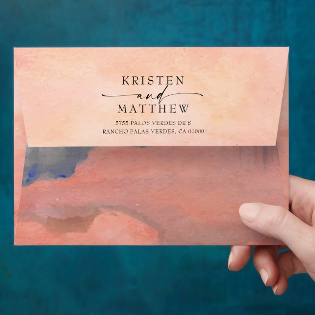 Mountain Rustic Watercolor  Envelope (Hand)