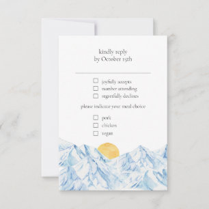Mountain Rustic Watercolor RSVP Card
