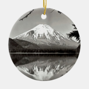 Mountain Saint Helens And Spirit Lake Ceramic Tree Decoration