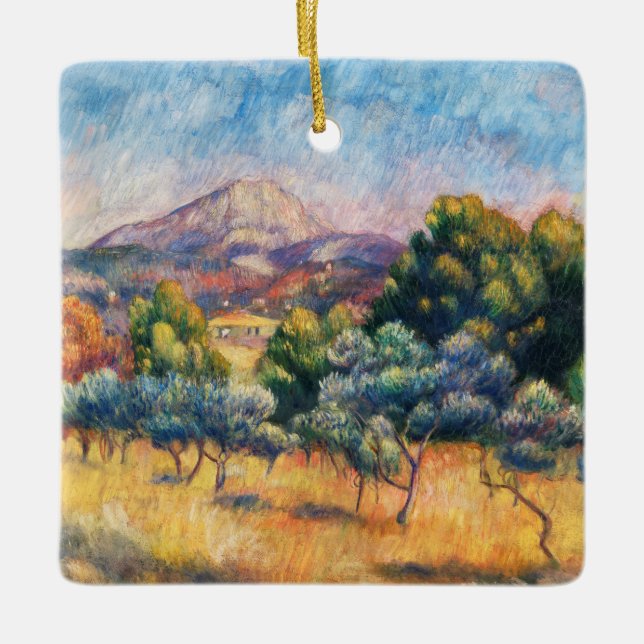 Mountain Sainte-Victoire Paysage by Renoir Ceramic Ornament (Front)