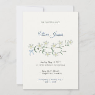 Mountain Sandwort Christening Invitation