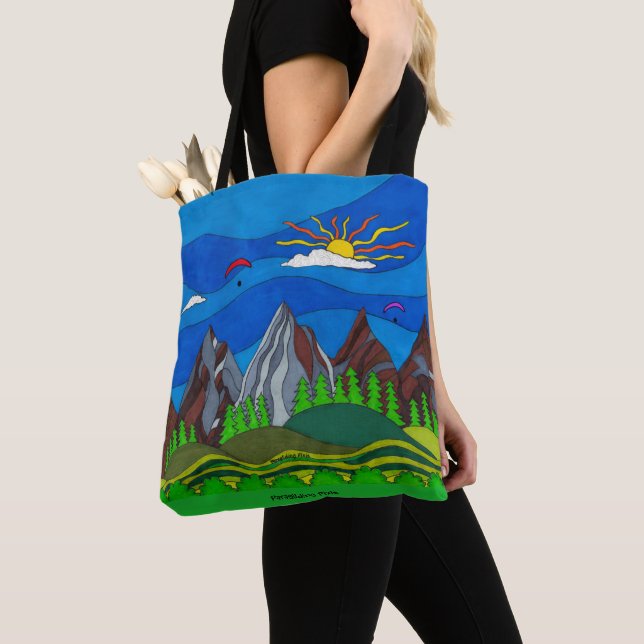 Mountain scene art paragliding bag (Close Up)