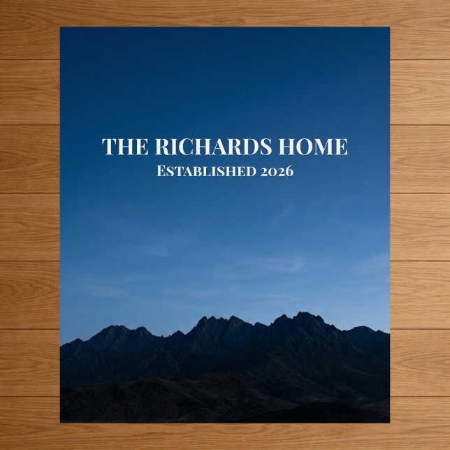 Mountain Scene Custom Family Name Established Poster (Creator Uploaded)