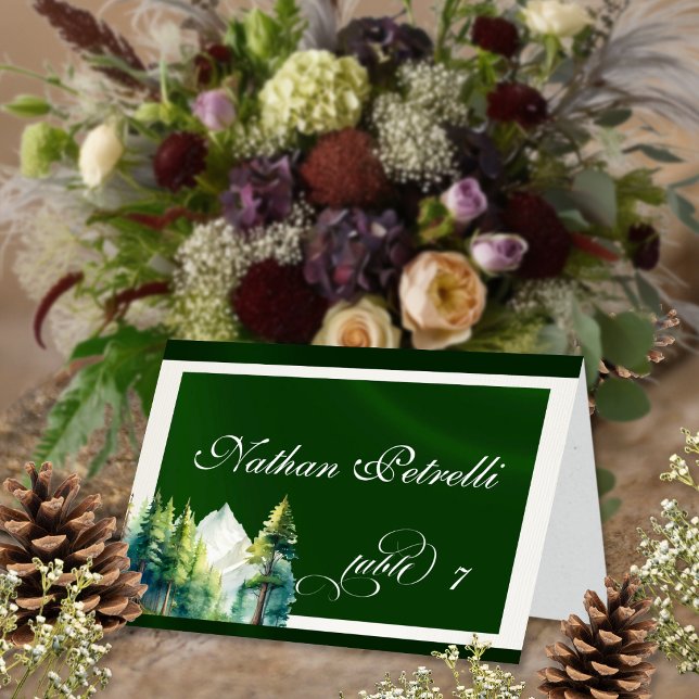 Mountain Scene - Emerald Place Card (Creator Uploaded)