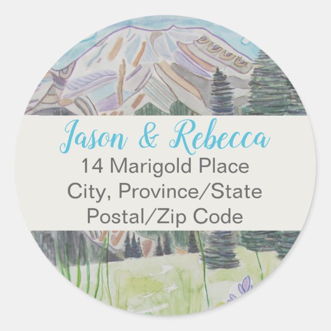 Mountain Scene Envelope Fold Address Label (20) (Front)