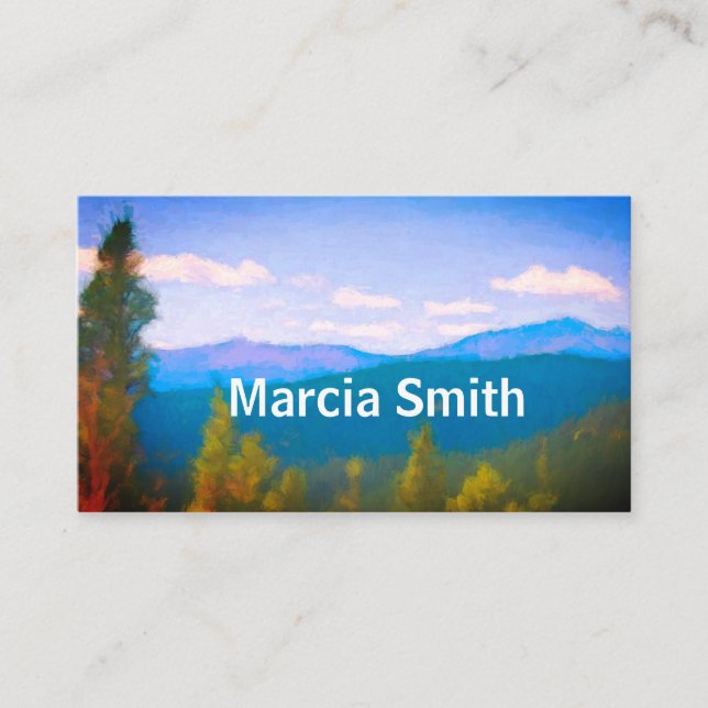 mountain scene landscape nature art custom business card (Front)