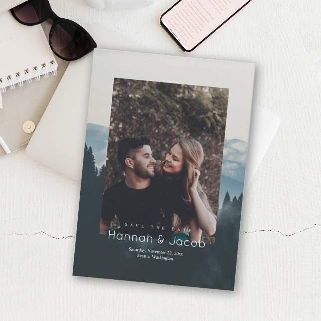 Mountain Scene Photo Wedding Save the Date (Creator Uploaded)