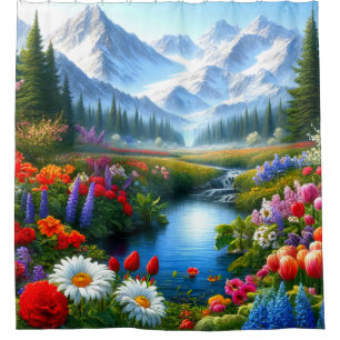 Mountain Scene Shower Curtain