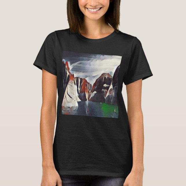 MOUNTAIN SCENERY ABSTRACT NATURE T-Shirt (Front)