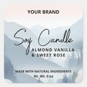 Mountain Scenery Soy Candle Product Labels