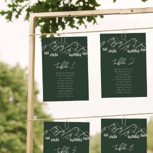 Mountain Seating Chart Card Pine Tree Outdoor