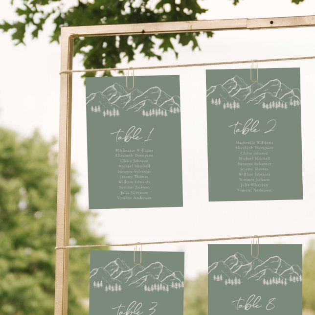 Mountain Seating Chart Card Pine Tree Outdoor (Creator Uploaded)