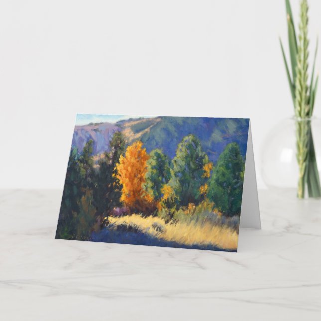 Mountain Serenity – Impressionistic Greeting Card (Front)