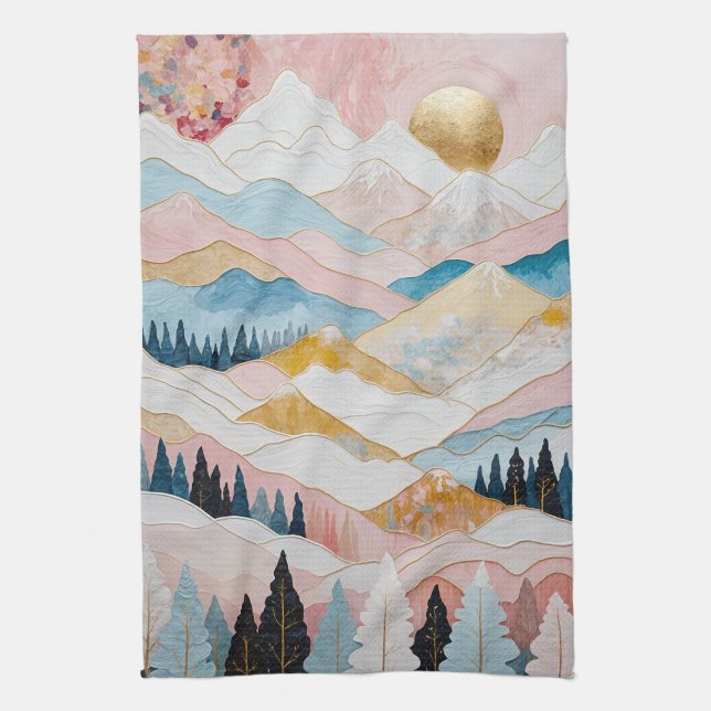 Mountain Serenity Tea Towel (Vertical)