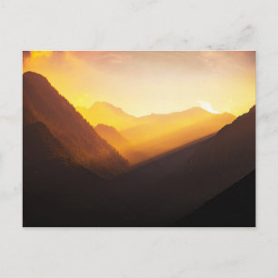 Mountain Silhouettes Sunset Beautiful Nature Postcard