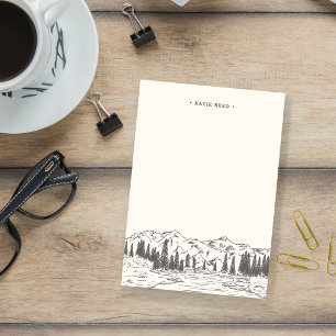 Mountain Sketch Personalised Post-it Notes