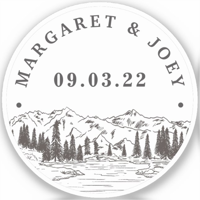 Mountain Sketch Personalised Wedding (Front)