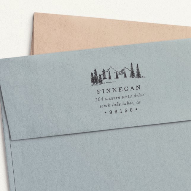Mountain Sketch Return Address Self-inking Stamp (Creator Uploaded)