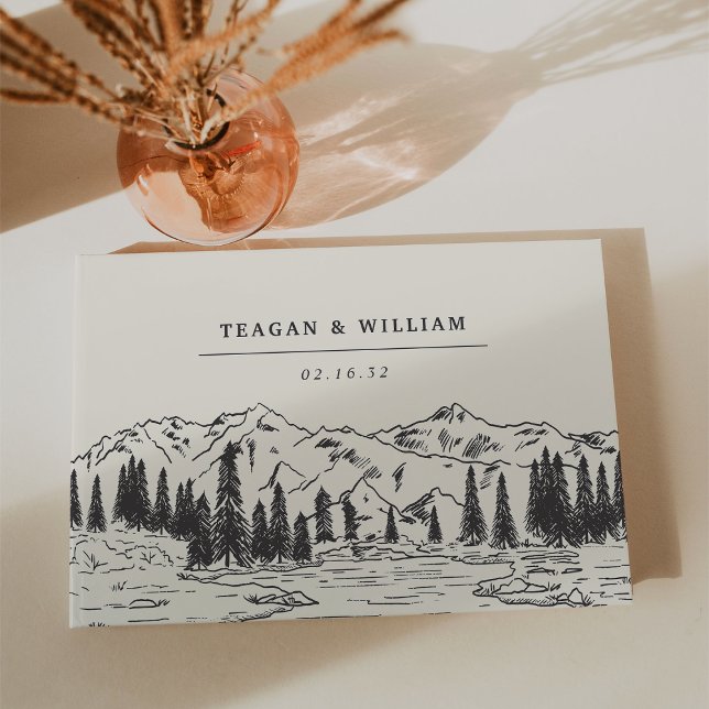 Mountain Sketch Wedding Guest Book (Creator Uploaded)
