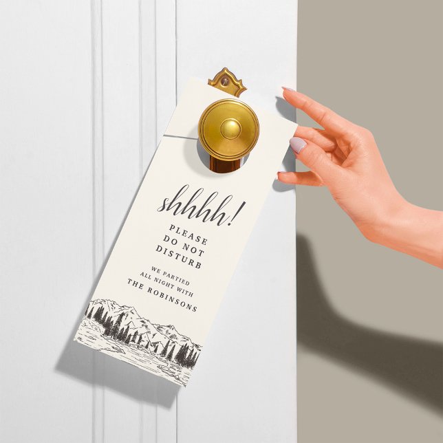 Mountain Sketch Wedding Welcome/Do Not Disturb Door Hanger (Creator Uploaded)