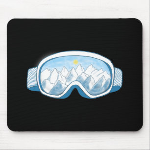 Mountain Ski Goggles Illustration   Mouse Pad