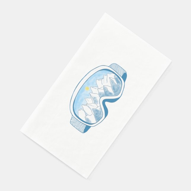 Mountain Ski Goggles Illustration   Napkin (Corner)