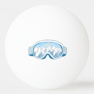 Mountain Ski Goggles Illustration   Ping Pong Ball
