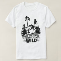 Mountain Ski Poles Winter Wilderness Graphic