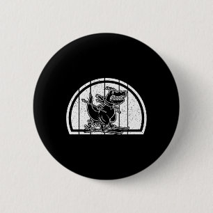 Mountain Skiing Dinosaur Skier Dino Ski Skiing Din 6 Cm Round Badge