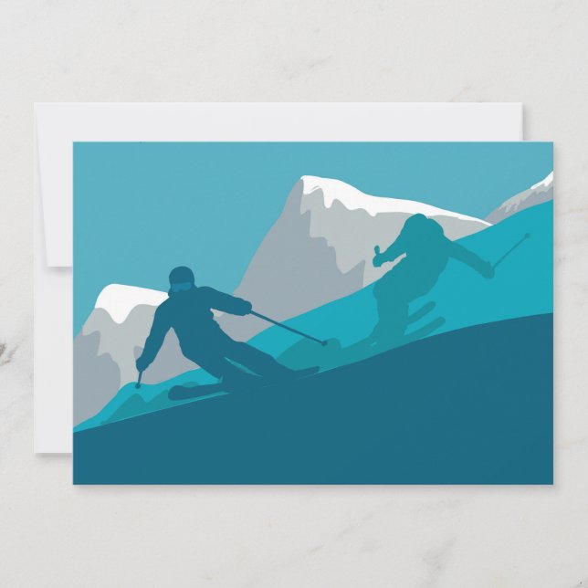  Mountain Skiing  Sport Invitation (Front)