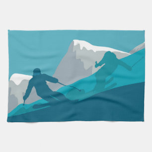  Mountain Skiing  Sport   Tea Towel
