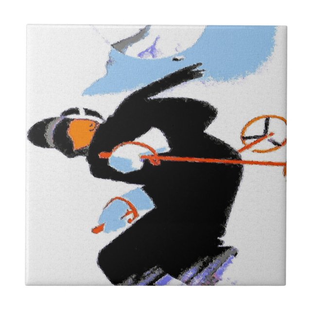 Mountain Snow Skier, Tile (Front)