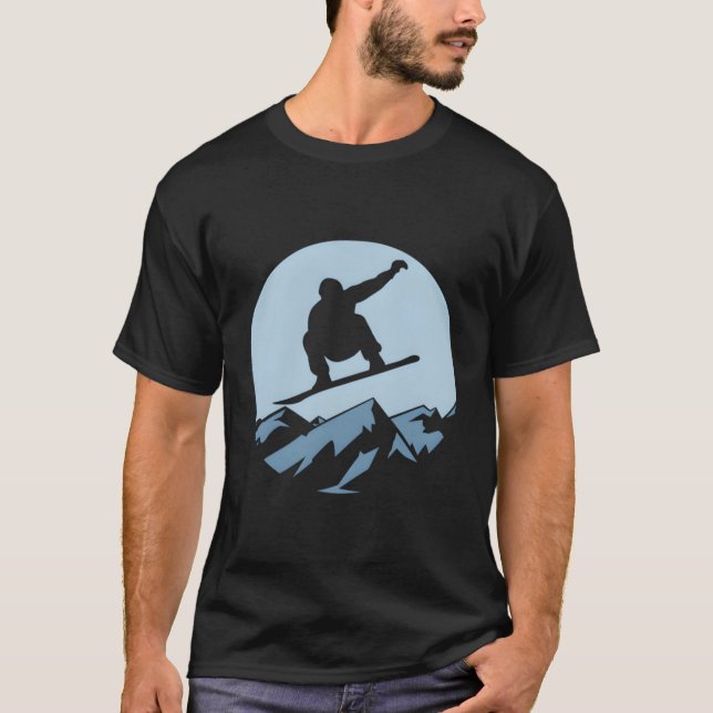 Mountain Snowboarder Snowboard Ski Man Woman Kids T-Shirt (Front)