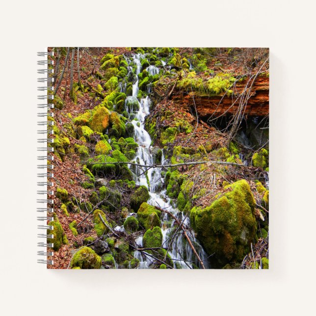 Mountain spring waterfall..... notebook (Front)