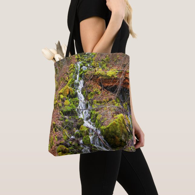 Mountain spring waterfall..... tote bag (Close Up)