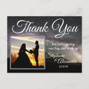 Mountain Stars Wedding Thank You Postcard