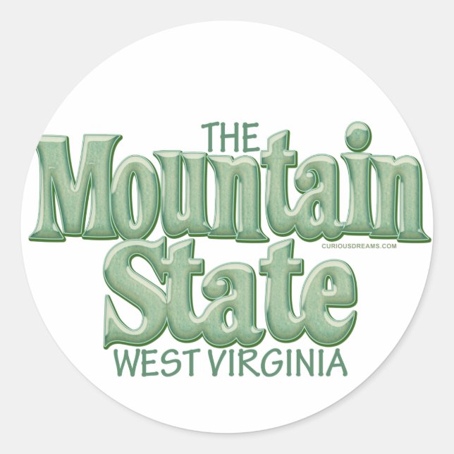Mountain State, West Virginia Classic Round Sticker (Front)