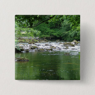 Mountain stream 15 cm square badge