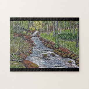 Mountain Stream Acrylic Painting Puzzle