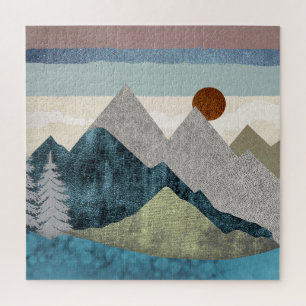 Mountain Striped Sky Jigsaw Puzzle