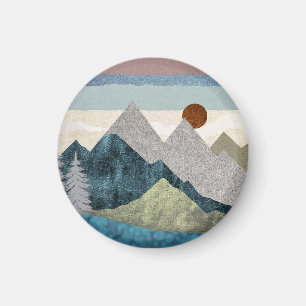 Mountain Striped Sky Magnet