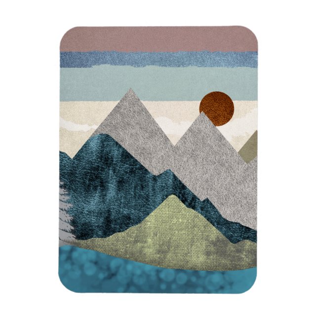 Mountain Striped Sky Magnet (Vertical)