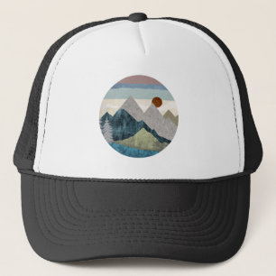 Mountain Striped Sky Trucker Hat