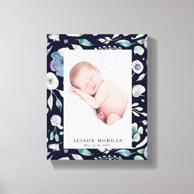 mountain summer floral photo baby canvas print (Front)