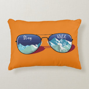 Mountain sun glasses decorative cushion